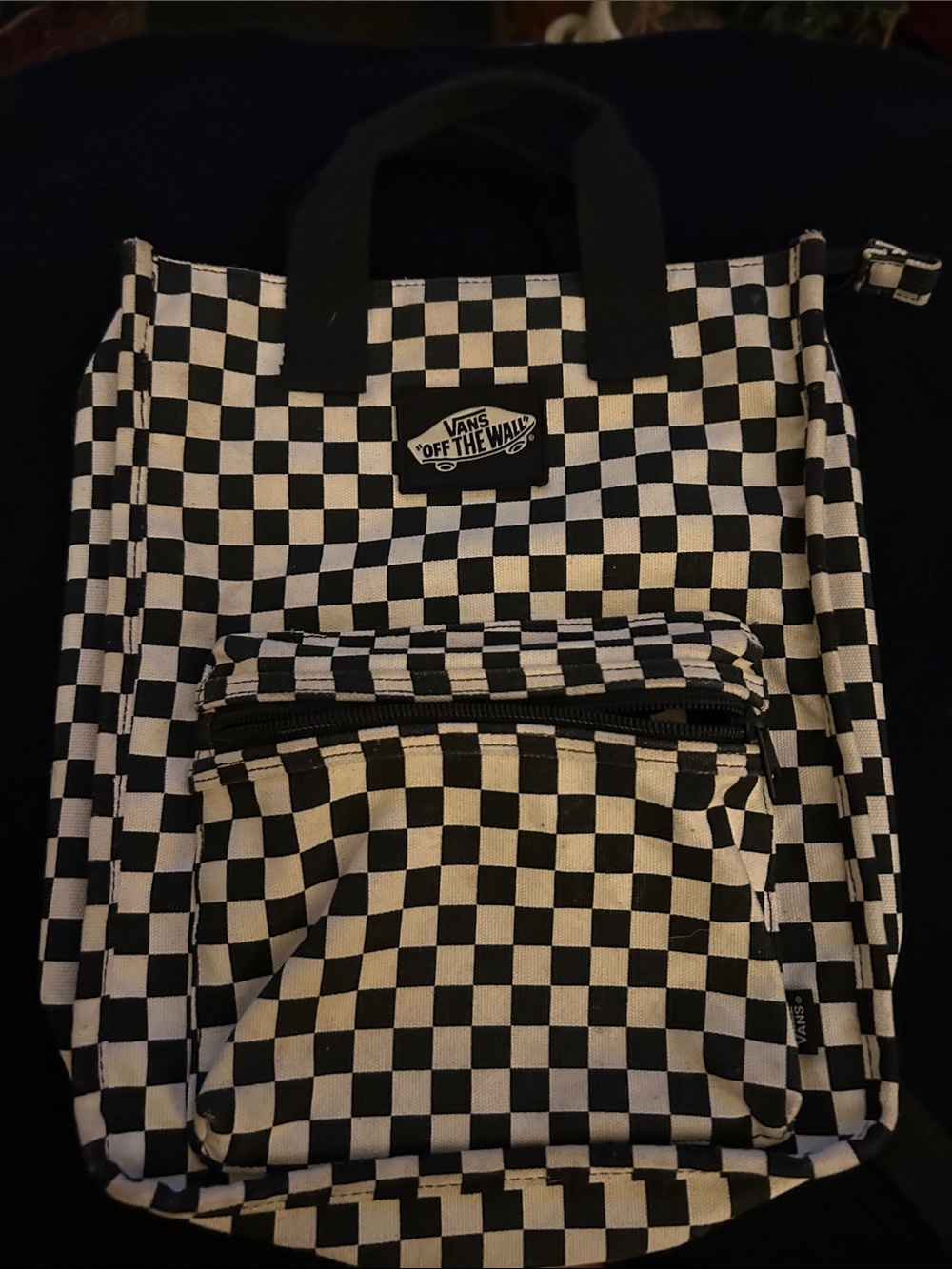 Vans Black & White Checkerboard Tote Backpack